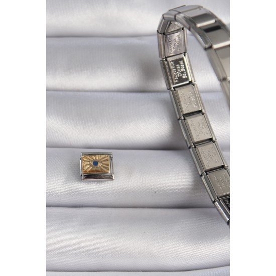 316L Çelik Gümüş Renk Altın Göz İşlemeli Nomination Charm 316L Çelik Gümüş Renk Altın Göz İşlemeli Nomination Charm