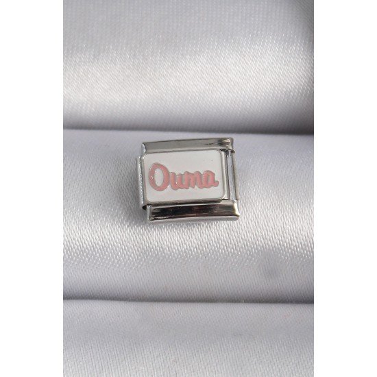 316L Çelik Gümüş Renk Beyaz Pembe Ouma İşlemeli Nomination Charm 316L Çelik Gümüş Renk Beyaz Pembe Ouma İşlemeli Nomination Charm