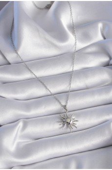 316L Çelik Gold Renk Zincir Güneş Figür Kadın Kolye