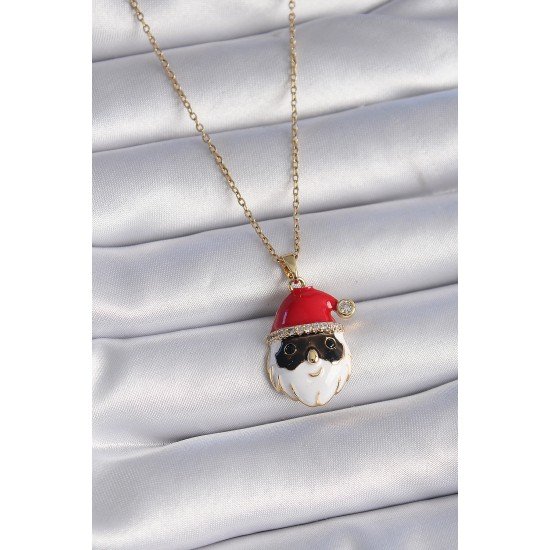 316L Çelik Gold Renk Zincir Zirkon Taşlı Yılbaşı Temalı Noel Baba Figür Kadın Kolye 316L Çelik Gold Renk Zincir Zirkon Taşlı Yılbaşı Temalı Noel Baba Figür Kadın Kolye