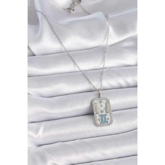 316L Çelik Gümüş Renk Zincir İkizler Burcu Zirkon Taşlı Kadın Kolye 316L Çelik Gümüş Renk Zincir İkizler Burcu Zirkon Taşlı Kadın Kolye