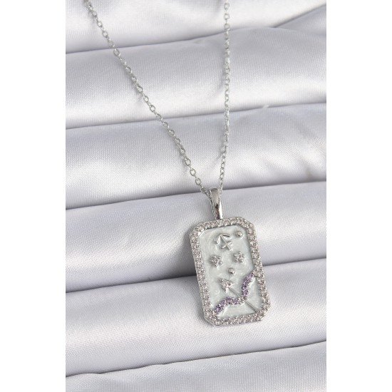 316L Çelik Gümüş Renk Zincir Yay Burcu Zirkon Taşlı Kadın Kolye 316L Çelik Gümüş Renk Zincir Yay Burcu Zirkon Taşlı Kadın Kolye