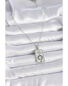 316L Çelik Gümüş Renk Zincir Akrep Burcu Zirkon Taşlı Kadın Kolye