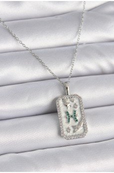 316L Çelik Gümüş Renk Zincir Balık Burcu Zirkon Taşlı Kadın Kolye