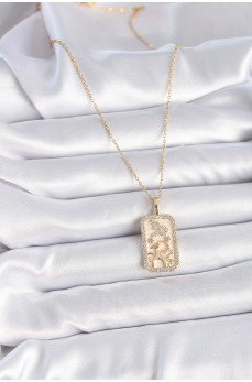 316L Çelik Gold Renk Zincir Oğlak Burcu Zirkon Taşlı Kadın Kolye