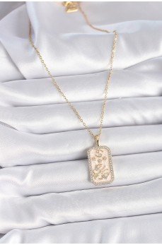 316L Çelik Gold Renk Zincir Yengeç Burcu Zirkon Taşlı Kadın Kolye