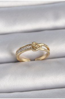 Pirinç Gold Renk Ayarlanabilir Zirkon Taşlı Düğüm Kalp Model Kadın Yüzük Pirinç Gold Renk Ayarlanabilir Zirkon Taşlı Düğüm Kalp Model Kadın Yüzük