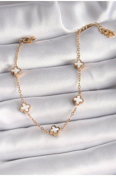 316L Çelik Gold Renk Beyaz Baby Boy Yonca Model Kadın Bileklik 316L Çelik Gold Renk Beyaz Baby Boy Yonca Model Kadın Bileklik