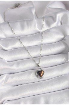 316L Çelik Gümüş Renk Zincir Kilit Kalp Kehribar Boncuk Model Kadın Kolye 316L Çelik Gümüş Renk Zincir Kilit Kalp Kehribar Boncuk Model Kadın Kolye