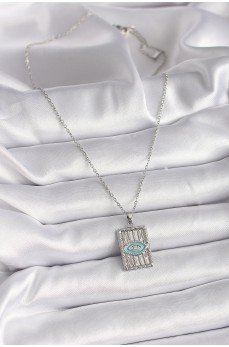 316L Çelik Gümüş Renk Zincir Göz İşlemeli Madalyon Model Kadın Kolye 316L Çelik Gümüş Renk Zincir Göz İşlemeli Madalyon Model Kadın Kolye