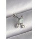 316L Çelik Gümüş Renk Beyaz Minelik Kalp Sallantı Zirkon Taş Detay Tragus Piercing