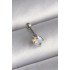 316L Çelik Gümüş Renk Zirkon Taşlı Kalp Tragus Piercing