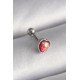 316L Çelik Gümüş Renk Kırmızı Mineli Kalp Tragus Piercing 316L Çelik Gümüş Renk Kırmızı Mineli Kalp Tragus Piercing