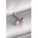 316L Çelik Gümüş Renk Pembe Kurdele Zirkon Taş Detay Tragus Piercing 316L Çelik Gümüş Renk Pembe Kurdele Zirkon Taş Detay Tragus Piercing