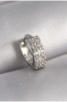 316L Çelik Gümüş Renk Zirkon Taşlı Tragus Piercing