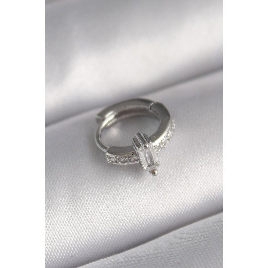 316L Çelik Gümüş Renk Zirkon Taşlı Tragus Piercing 316L Çelik Gümüş Renk Zirkon Taşlı Tragus Piercing