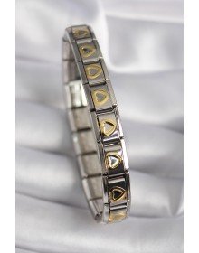 316L Çelik Gümüş Renk Gold Kalp İşleme Nomination Model Kadın Bileklik