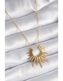 316L Çelik Gold Renk Güneş Model Vintage Kadın Kolye