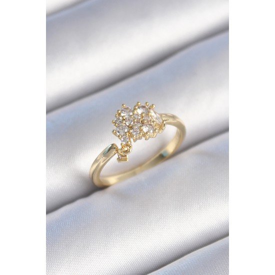 Pirinç Gold Renk Zirkon Taşlı Kadın Yüzük Pirinç Gold Renk Zirkon Taşlı Kadın Yüzük