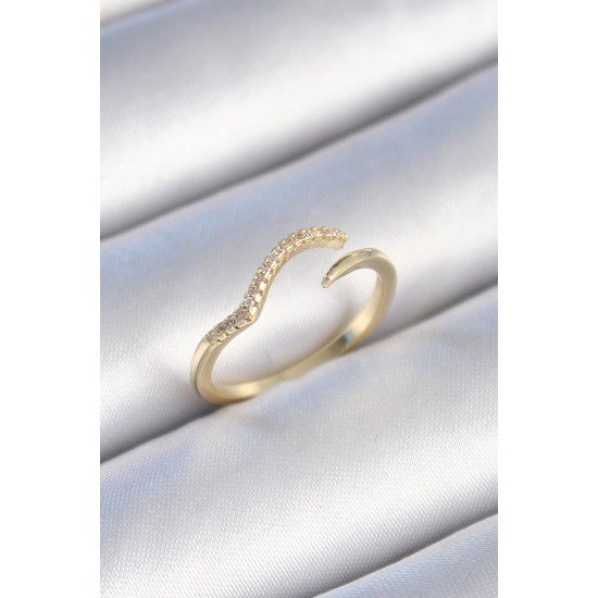 Pirinç Gold Renk Zirkon Taşlı Kadın Yüzük Pirinç Gold Renk Zirkon Taşlı Kadın Yüzük