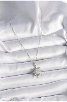 316L Çelik Gümüş Renk Zincir Zirkon Taşlı Güneş Model Kadın Yüzük