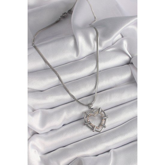 316L Çelik Gümüş Renk İtalyan Zincir Mix Renk Zirkon Taş Detay Kalp Model Kadın Kolye 316L Çelik Gümüş Renk İtalyan Zincir Mix Renk Zirkon Taş Detay Kalp Model Kadın Kolye