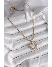 316L Çelik Gold Renk İtalyan Zincir Mix Renk Zirkon Taşlı Kalp Model Kadın Kolye