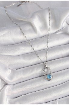316L Çelik Gümüş Renk Zincir Mavi Kedi Göz Model Kadın Kolye 316L Çelik Gümüş Renk Zincir Mavi Kedi Göz Model Kadın Kolye