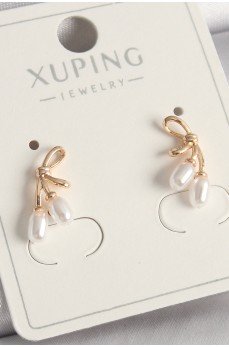 Pirinç Rose Renk İnci Detay Düğüm Model Kadın Küpe