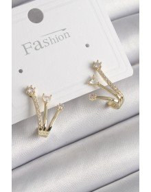 Pirinç Gold Renk Zirkon Taşlı Kadın Küpe