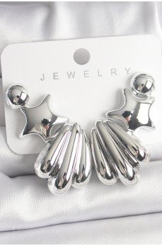 Gümüş Renk Yıldız Deniz Kabuğu Model CCB Plastik Kadın Küpe Seti Gümüş Renk Yıldız Deniz Kabuğu Model CCB Plastik Kadın Küpe Seti