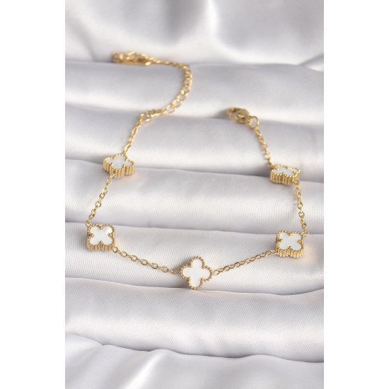 316L Çelik Gold Renk Baby Boy Yonca Model Kadın Bileklik 316L Çelik Gold Renk Baby Boy Yonca Model Kadın Bileklik