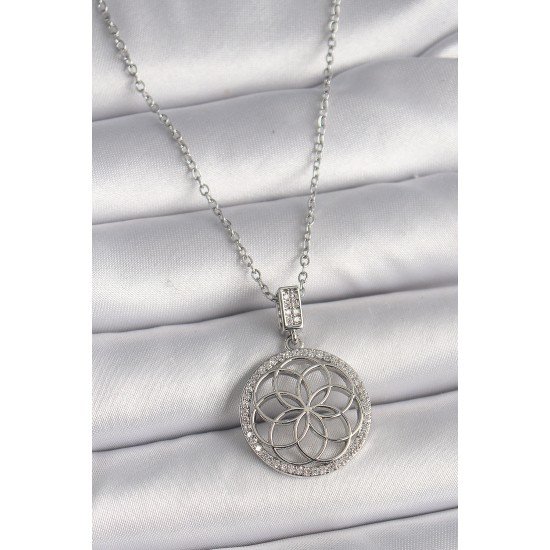 316L Çelik Gümüş Renk Zincir Zirkon Taşlı Lotus Model Kadın Kolye 316L Çelik Gümüş Renk Zincir Zirkon Taşlı Lotus Model Kadın Kolye