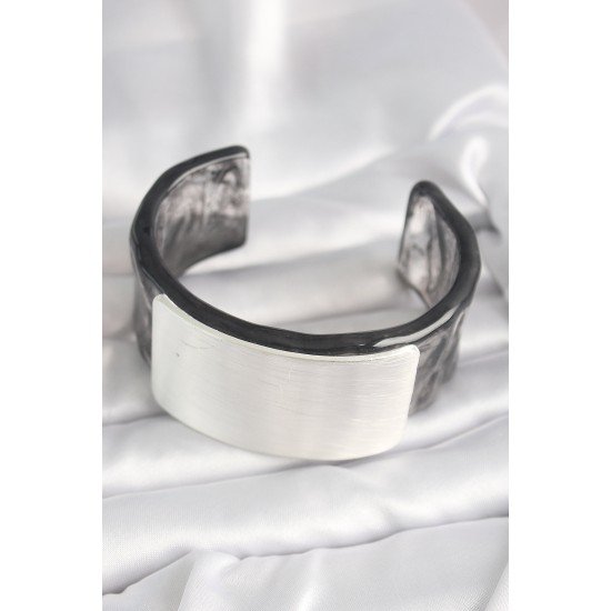 Siyah Mermer Desen Akrilik Plastik Dikdörtgen Plaka Model Vintage Kadın Bilezik Siyah Mermer Desen Akrilik Plastik Dikdörtgen Plaka Model Vintage Kadın Bilezik