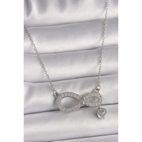 316L Çelik Gümüş Renk Zincir Zirkon Taşlı Sonsuzluk Model Taşlı Kalp Detay Kadın Kolye 316L Çelik Gümüş Renk Zincir Zirkon Taşlı Sonsuzluk Model Taşlı Kalp Detay Kadın Kolye