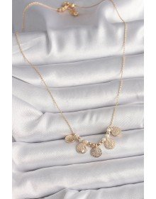 Pirinç Gold Renk 5'Li Osmanlı Tuğra Figür İnci Detay Kadın Kolye