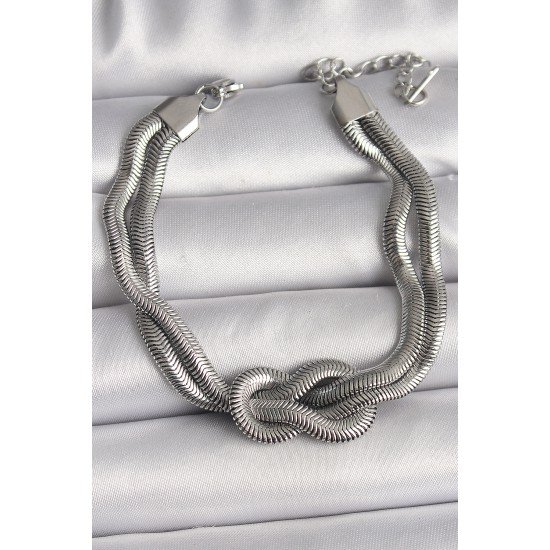 316L Çelik Gümüş Renk Düğüm Model Kadın Bileklik 316L Çelik Gümüş Renk Düğüm Model Kadın Bileklik