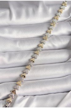 Pirinç Mix Renk Zirkon Taşlı Kalp Model VIP Seri Kadın Bileklik Pirinç Mix Renk Zirkon Taşlı Kalp Model VIP Seri Kadın Bileklik