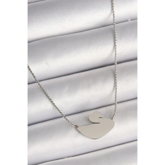 316L Çelik Gümüş Renk Zincir Kuğu Model Kadın Kolye 316L Çelik Gümüş Renk Zincir Kuğu Model Kadın Kolye