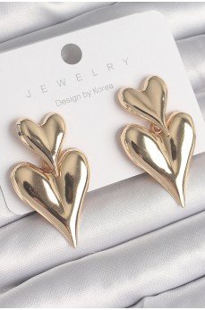 Pirinç Gold Renk Sallantı Kalp Model Kadın Küpe Pirinç Gold Renk Sallantı Kalp Model Kadın Küpe