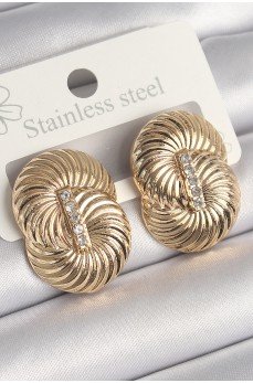 Pirinç Gold Renk Zirkon Taşlı Sarmal Model Kadın Küpe Pirinç Gold Renk Zirkon Taşlı Sarmal Model Kadın Küpe