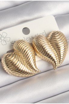 Pirinç Gold Renk İşlemeli Bomba Kalp Model Kadın Küpe Pirinç Gold Renk İşlemeli Bomba Kalp Model Kadın Küpe