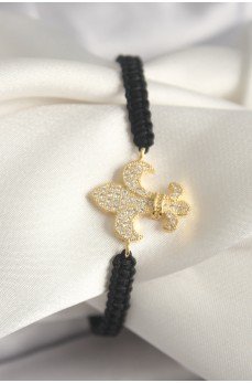 Pirinç Gold Renk Zirkon Taşlı Zambak Figür Asansörlü Makrome Model Kadın Bileklik Pirinç Gold Renk Zirkon Taşlı Zambak Figür Asansörlü Makrome Model Kadın Bileklik