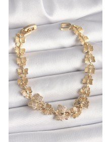 Pirinç Gold Renk Zirkon Taşlı Kelebek Model Zincir Kadın Bileklik