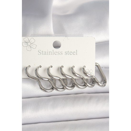 316L Çelik Gümüş Renk Kalp Model Kadın Küpe Seti 316L Çelik Gümüş Renk Kalp Model Kadın Küpe Seti