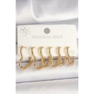 316L Çelik Gold Renk Kalp Model Kadın Küpe Seti 316L Çelik Gold Renk Kalp Model Kadın Küpe Seti
