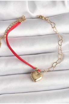 316L Çelik Gold Renk Zincir Kırmızı İp Model Sallantı Kalp Figür İşleme Detaylı Kadın Bileklik 316L Çelik Gold Renk Zincir Kırmızı İp Model Sallantı Kalp Figür İşleme Detaylı Kadın Bileklik
