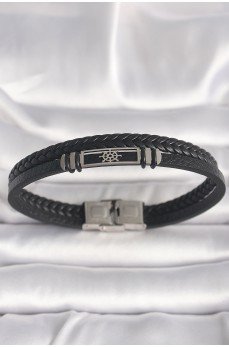 316L Çelik Gümüş Renk Gemi Dümeni Figür Siyah Burgu Deri Kordon Model Erkek Bileklik 316L Çelik Gümüş Renk Gemi Dümeni Figür Siyah Burgu Deri Kordon Model Erkek Bileklik