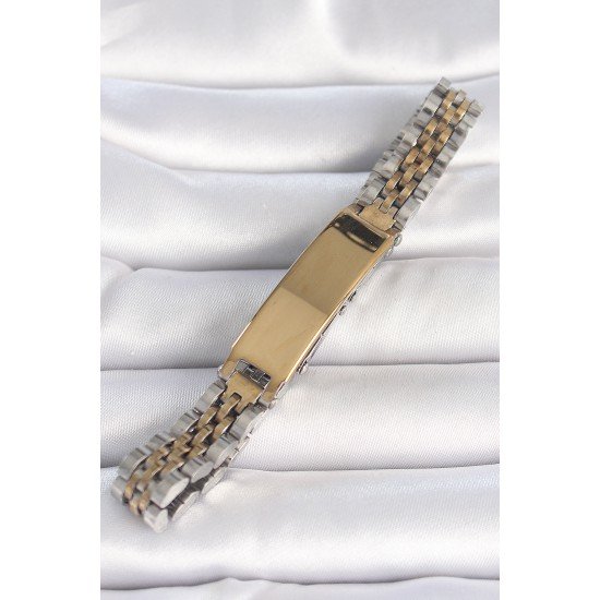 316L Çelik Gold Gümüş Renk Kalın Zincir Künye Model Erkek Bileklik 316L Çelik Gold Gümüş Renk Kalın Zincir Künye Model Erkek Bileklik