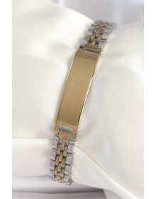 316L Çelik Gold Gümüş Renk Kalın Zincir Künye Model Erkek Bileklik